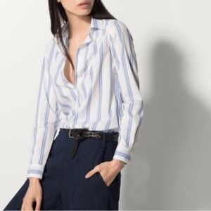 Striped Blue and White Women's Top
